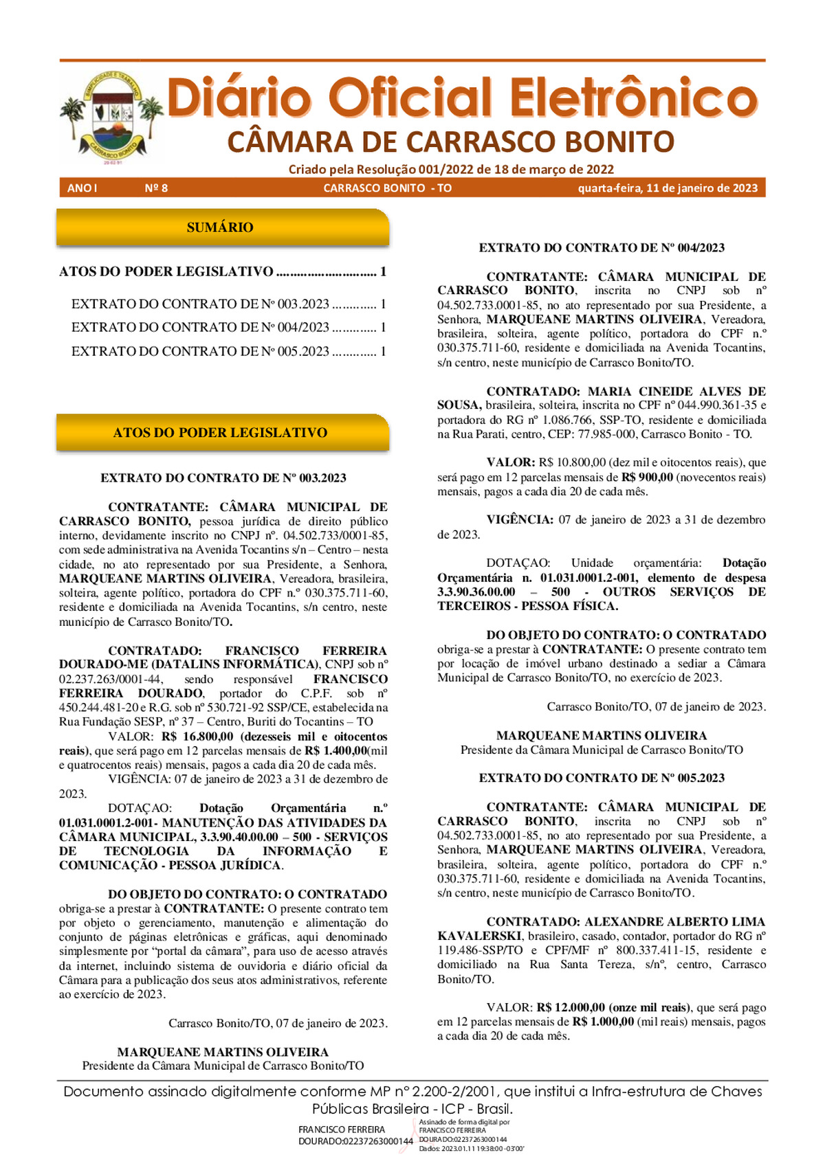 Diário Oficial - Edição 008